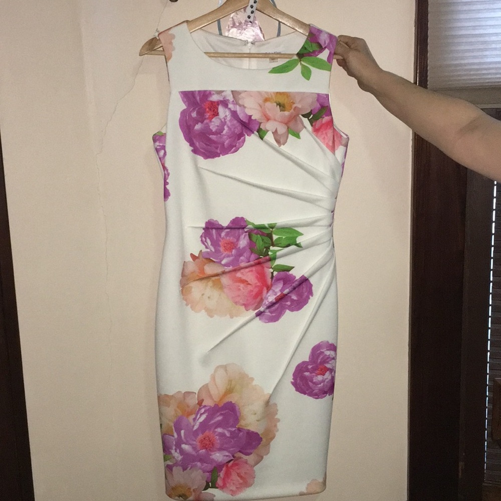 White floral formal dress